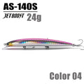 CASTFANATIC 24g 140mm Isca Minnow de Afundamento Lento AS140S Grandes Iscas Artificiais de Água Salgada Sea Bass Pike Fishing Frete Grátis