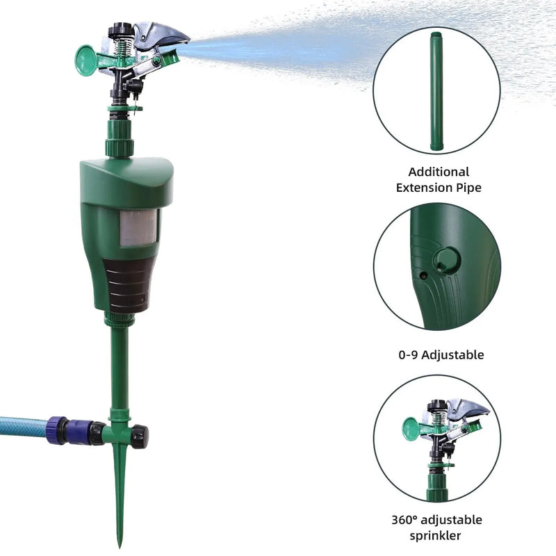 Sprinkler movimento Deterrent Jardim Controle De Pragas Jet Spray Aves Repelente Condução Pequenos Animais Repelente Usado