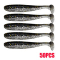 10-50 pçs 70mm isca de pesca macia artificial silicone truta shad carpa minhoca afundando isca t cauda jigging wobbler isca de pesca enfrentar