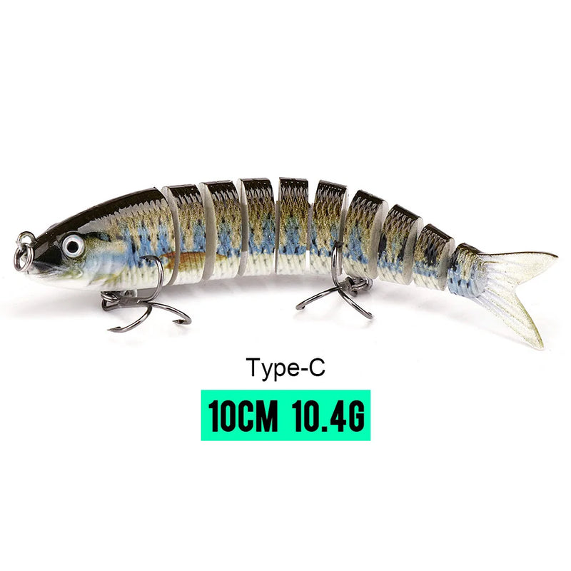 VTAVTA 10/14cm afundando wobblers iscas de pesca articuladas crankbait swimbait 8 segmento duro isca artificial para pesca enfrentar isca