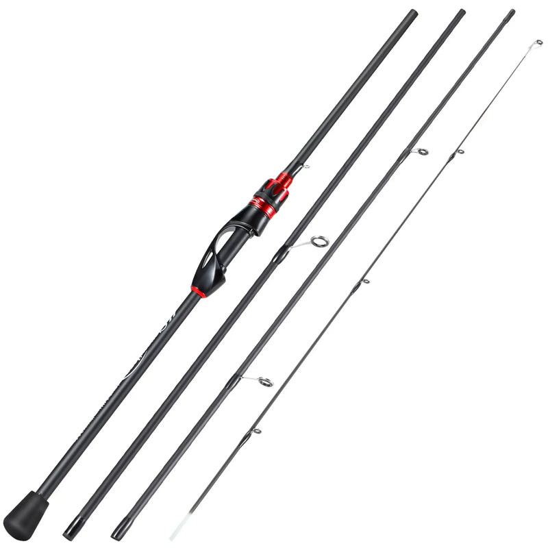 Sougayilang-Casting Spinning Fishing Rod, Ultraleve Carbon Fiber Rod, Pole 4 Seção com EVA Handle, Isca Peso 0.8-5g, 2.1m