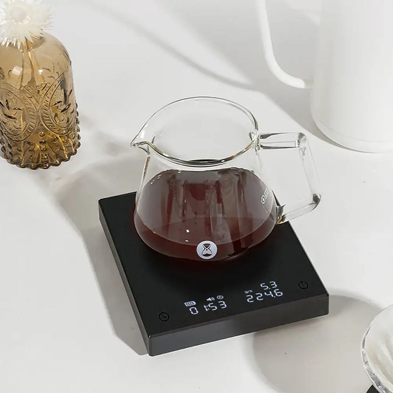Timemore básico 2 espelho preto despeje sobre escala de café display de taxa de fluxo temporizador automático dígito cozinha balança de alimentos espresso 0.1g/2kg