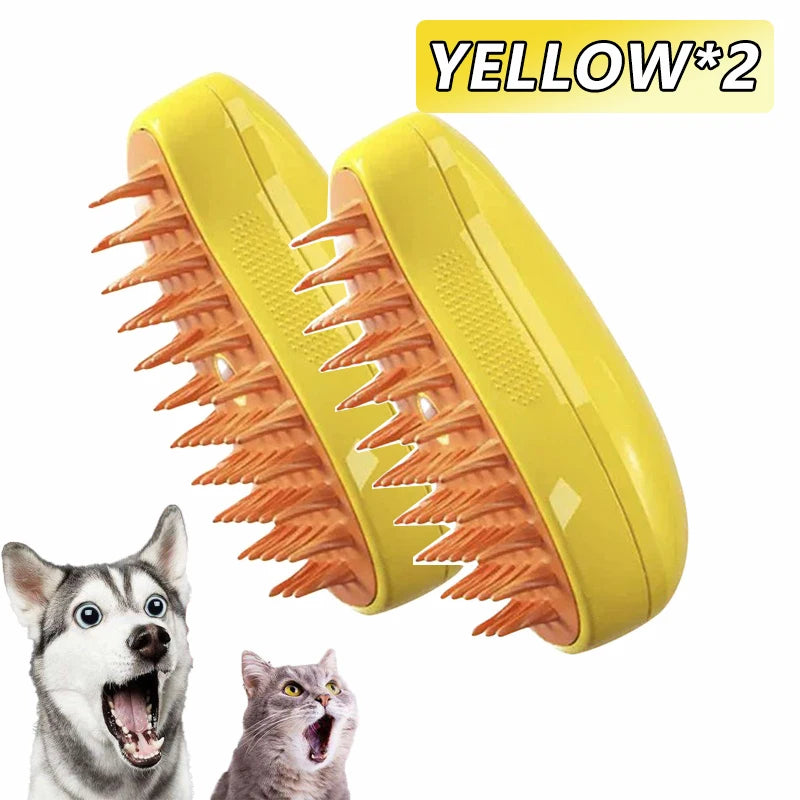Escova vapor para cães e gatos, pulverizador elétrico para massagem, ferramenta de limpeza de animais de estimação, 3 em 1, sprays elétricos, pentes de massagem