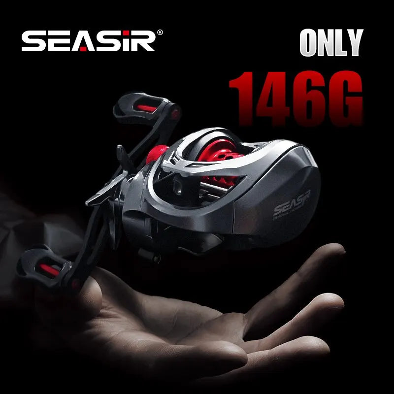 Seasir mansory carretel de pesca de arremesso 146g carbono ultraleve 11 + 1 7.3:1 hs relação híbrido rolamento cerâmico carretéis duplos água do mar