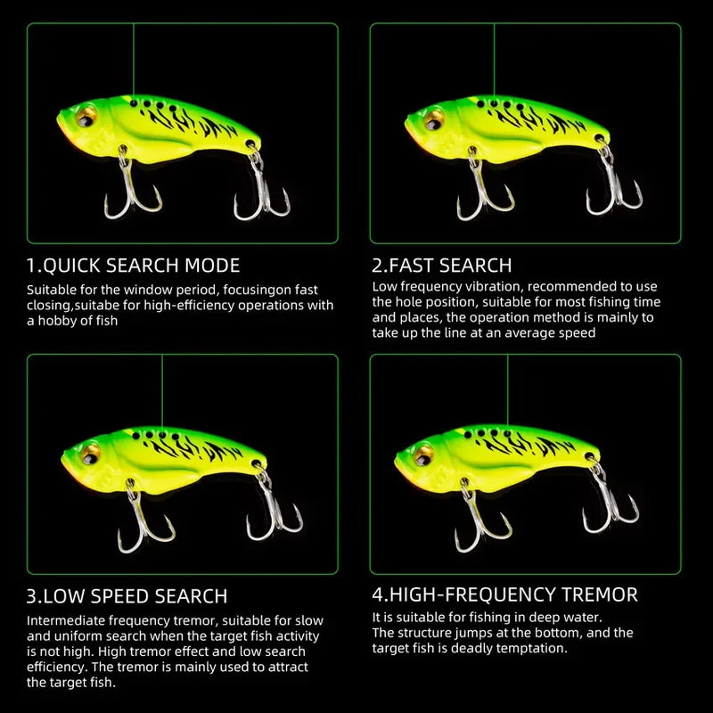 Aorace 5 pçs/caixa metal vib 3/7/10/15/20g isca de pesca vibração colher iscas duras crankbait wobbler swimbait cicada vib enfrentar