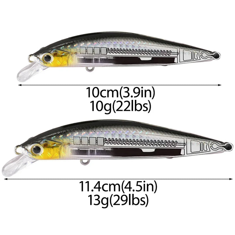 Suspensão minnow 10g 13g isca de pesca impulso magnético jerkbait manivela pesca carpa popper mar pique swimbait wobbler isca artificial
