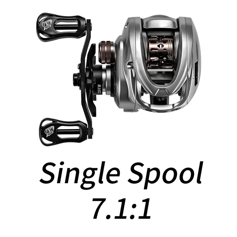 SOLOKING-Ultralight Baitcasting Reel, Carretel de pesca de água salgada, 10 + 1BB, Potência 4kg, ACURA HICC50, BFS, 7.1, 8.1 Gear Ratio, 136g