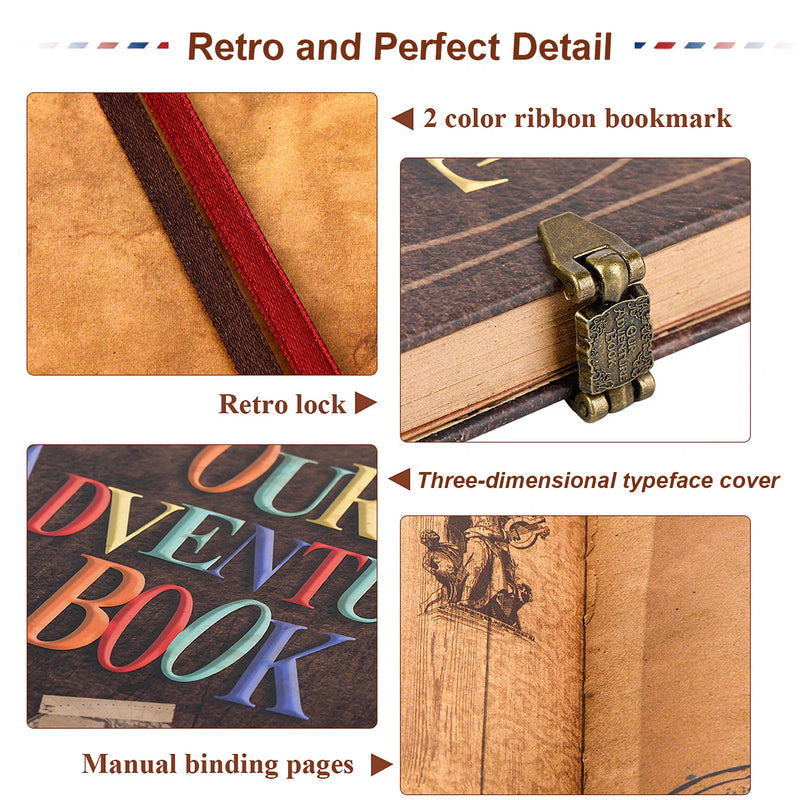 146 página diy artesanal álbum de fotos scrapbook nosso livro de aventura retro kraft álbum aniversário casamento memória presente do dia das mães