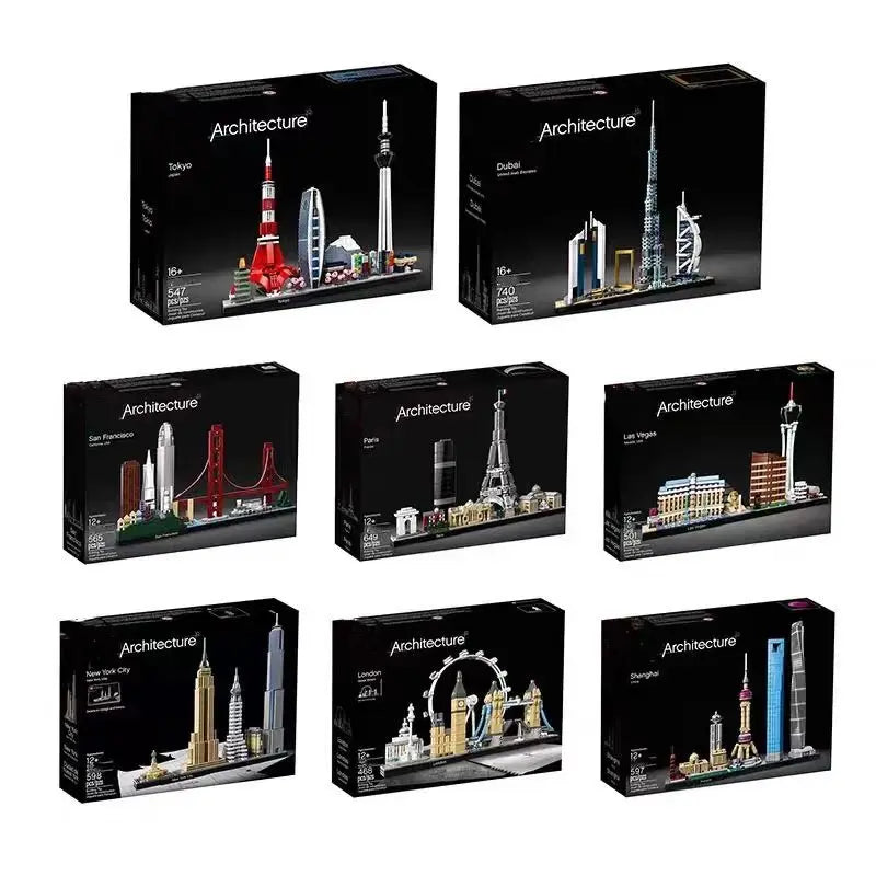 Diy 21044 21034 21052 21047 21028 21051 21039 21035 21043 21033 21032blocks kit tijolos clássico cidade modelo criança brinquedos para crianças