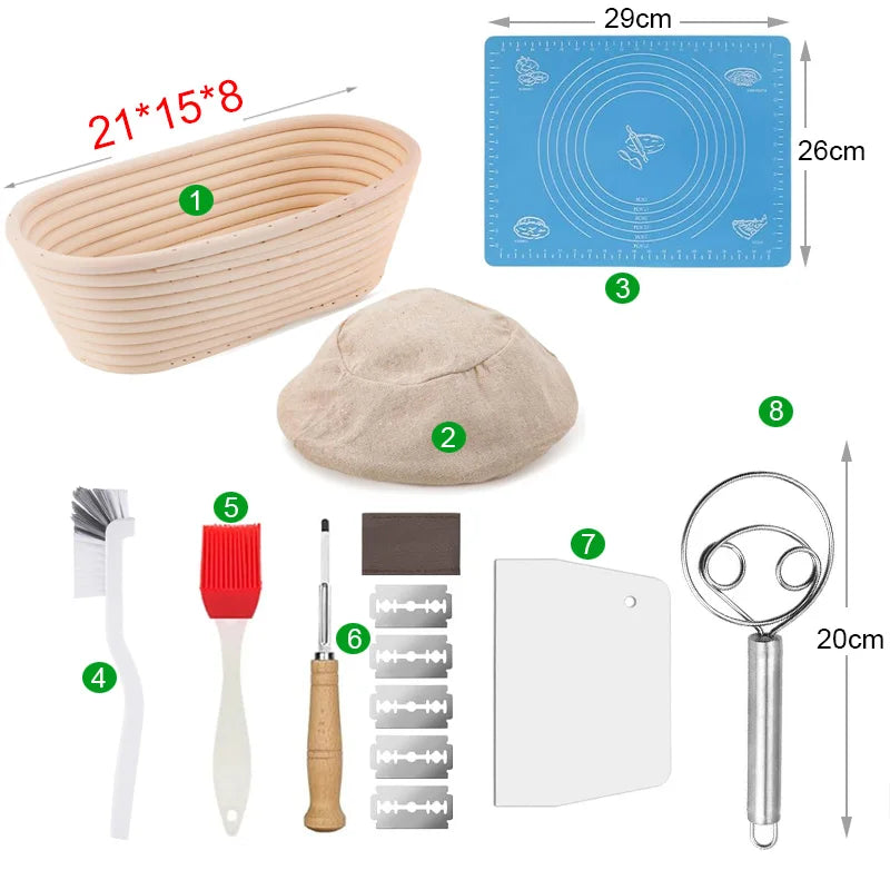 Cesta de impermeabilização de pão de vime, cesta de pão oval, fermentação de massa de vime, banneton de massa fermentada