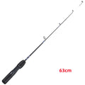 Sougayilang 63cm 71cm inverno varas de pesca no gelo 2 seções ultraleve portátil inverno vara de pesca alça de madeira varas giratórias