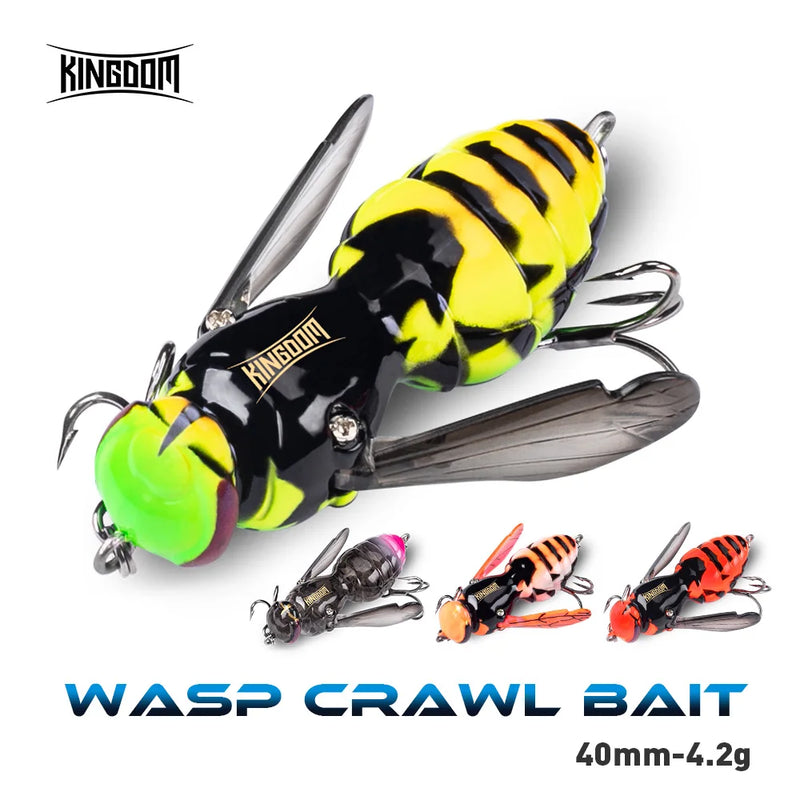 Reino iscas de pesca isca artificial 4.2g 40mm flutuante inseto biônico swimbaits wobblers iscas duras baixo carpa pique enfrentar isca