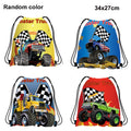 5/10/20/30/40/50 pçs monster truck festa favores corrida caminhão festa saco de presente mochilas com cordão caminhão decorações de festa de aniversário