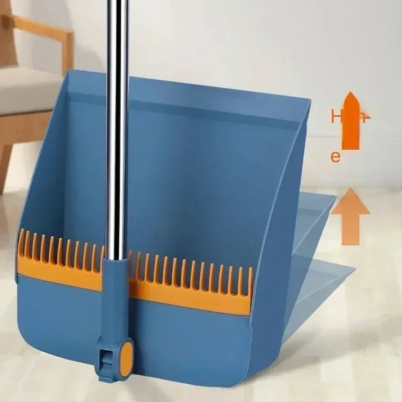 Cozinha vassoura pá combinação rotativa kit de vassoura de haste longa conjunto de duas peças de vassoura doméstica antiaderente cabelo multi-função