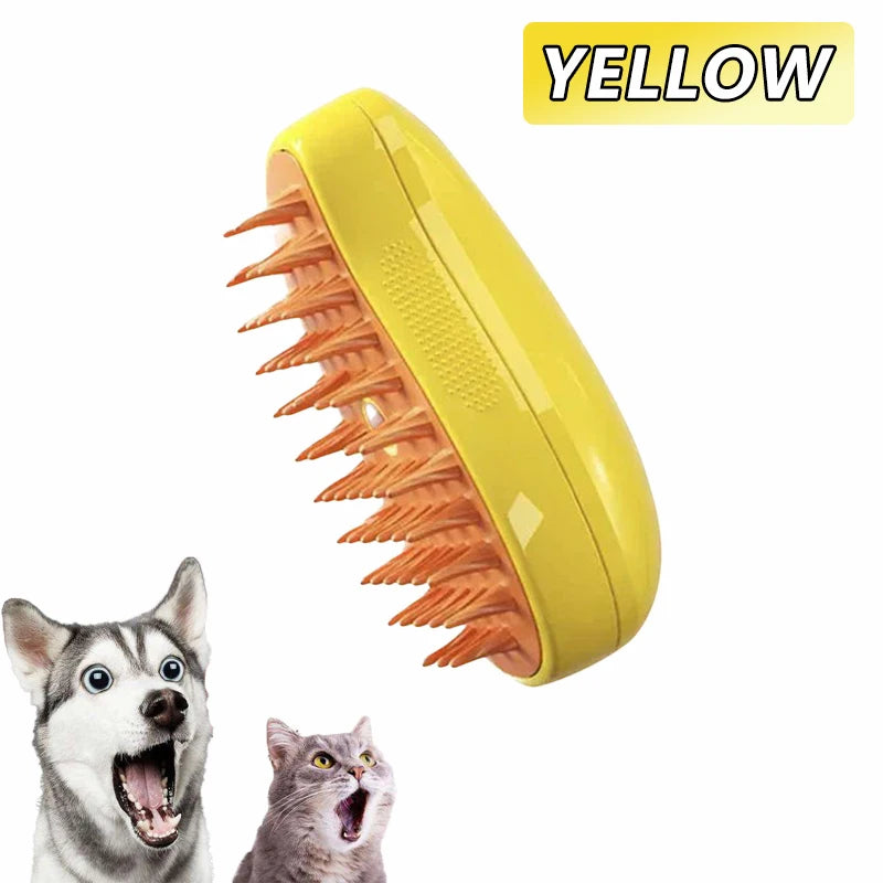 Escova vapor para cães e gatos, pulverizador elétrico para massagem, ferramenta de limpeza de animais de estimação, 3 em 1, sprays elétricos, pentes de massagem