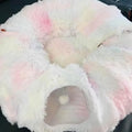 Cama de gato de pelúcia com túnel para gatos internos Cama de túnel de gato multifuncional com olho mágico Cama de gato de rosquinha fofa com túnel