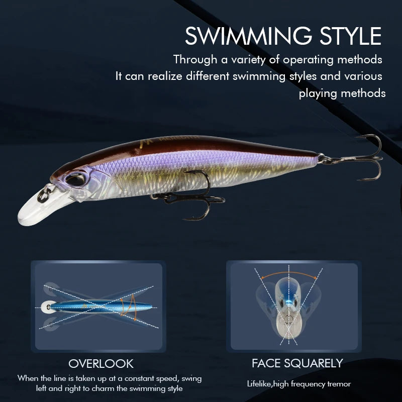 MEREDITH-JERK MINNOW Fishing Lure, isca dura, flutuante Wobbler, Profundidade Profissional Qualidade, 100F, 14g, 24 Cor, 0.8-1.0m