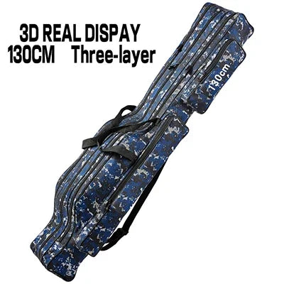 Bolsa de pesca multifuncional de grande capacidade, 2/3 camadas, 110cm-150cm, portátil, oxford, vara de pesca, estojo de armazenamento, equipamento de pesca