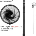 Marca VWVIVIDWORLD, 1,8-3,45 m, rede de pesca portátil de carbono, terra de pesca, rede de mão, pólo telescópico dobrável, vara de pesca