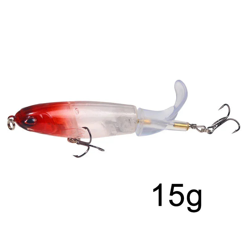 1 pçs 10cm/14cm topwater isca de pesca whopper popper isca artificial duro plopper macio rotação cauda equipamento de pesca isca de pesca