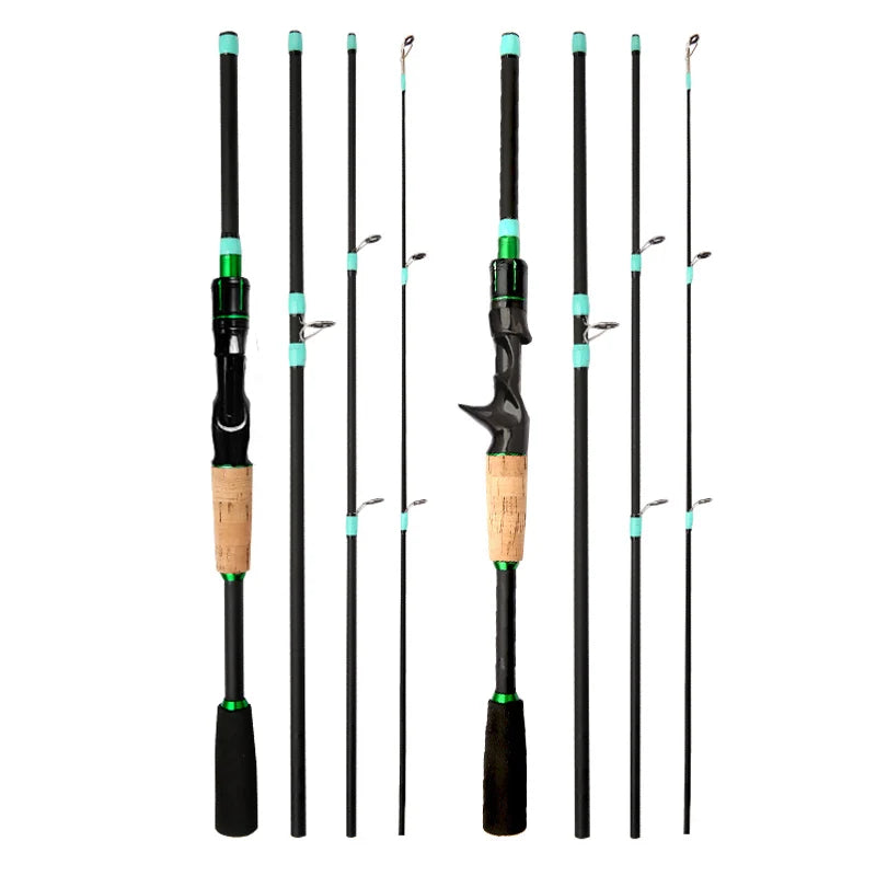 Light Carbon Fiber Lure Fishing Rods, Spinning Baitcasting Rod, Squid Octopus Boat Fishing, Ação ML, 1.8-2.1m, 4, 5 Seção, 3.5g-14g