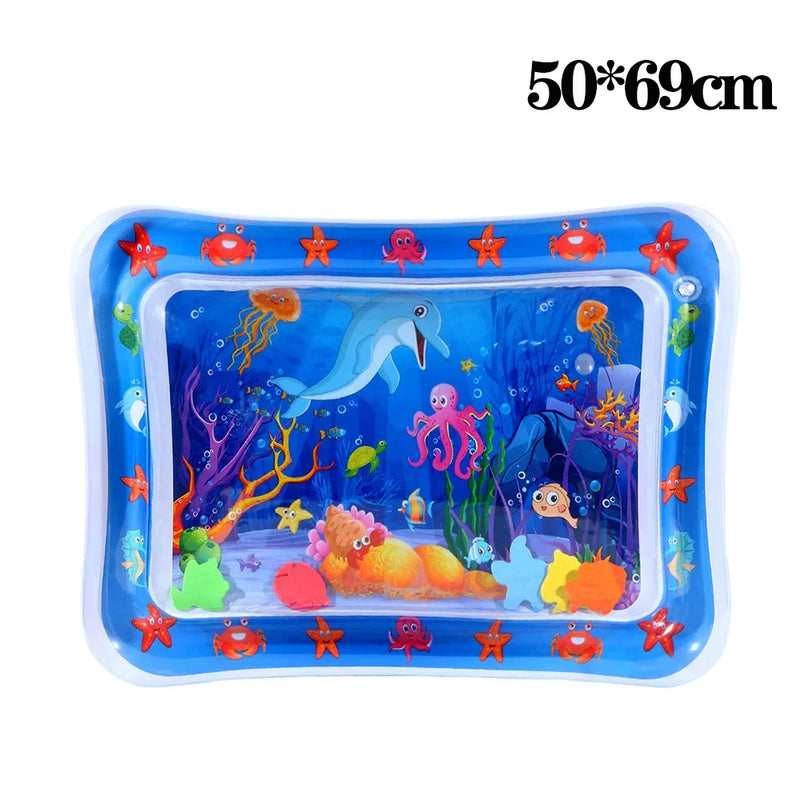 Tapete de jogo sensorial de água engrossado tapete de água inflável para gato e cão pet playmat com peixe mar oceano tema brinquedo sensorial água