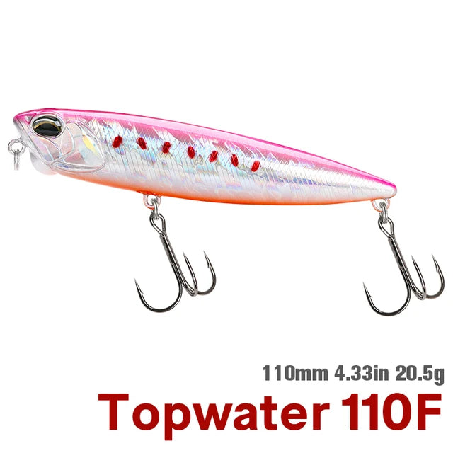 Tsurinoya 110mm 20.5g topwater flutuante lápis isca de pesca dw58 cão caminhada manivela wobbler stickbait minnow isca dura para pique baixo