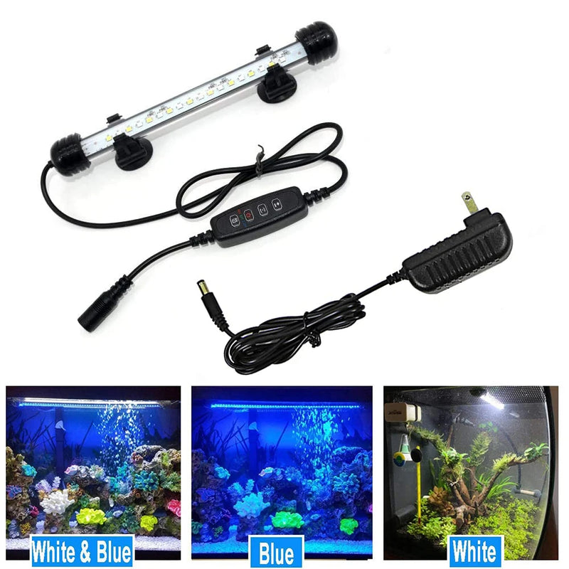 18-48cm led luzes do aquário à prova dwaterproof água luz do tanque de peixes pode ser escurecido lâmpada submersível com temporizador ligar/desligar automático decoração subaquática 3 modos