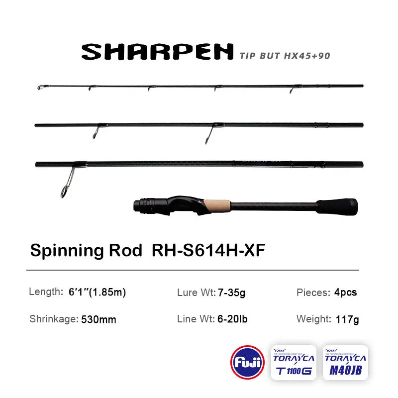 Purelure sharp viagem isca macia longa fiação e fundição xf/mf ação hastes fuji componentes baixo pique vara de pesca carretel