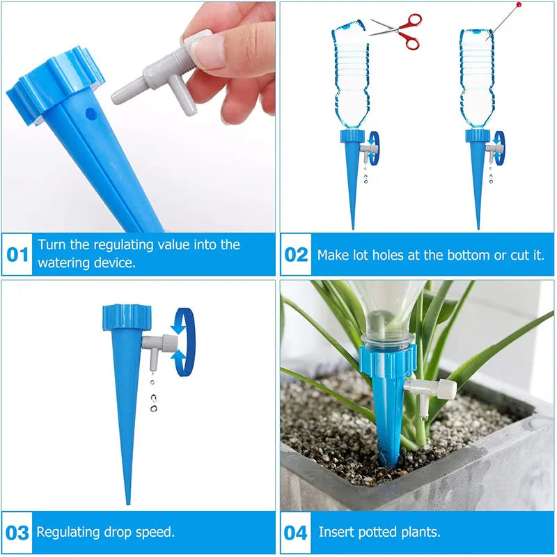 12 pces/6 pces kits de rega automática watersers irrigação por gotejamento dispositivo de rega de plantas internas gadgets de jardim criativo