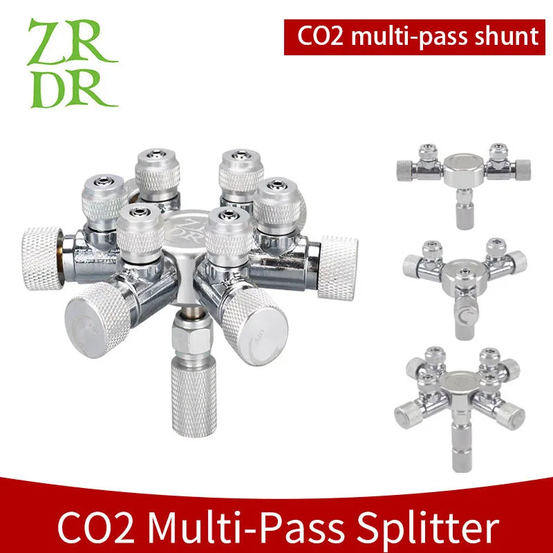 Zrdr válvula de agulha divisora de distribuidor de co2 multidirecional para aquário de aço inoxidável, contador de bolhas de válvula de retenção para regulação de solenóide