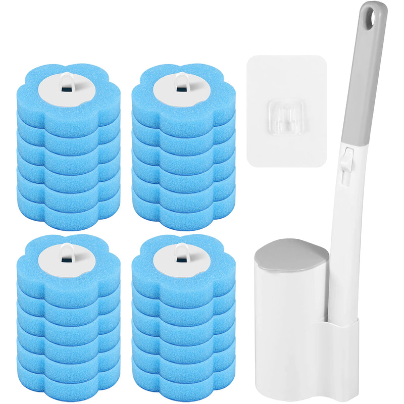 18/36 pçs escova de vaso sanitário descartável substituição cabeça kit limpeza vaso sanitário escova alça longa wc acessórios ferramenta