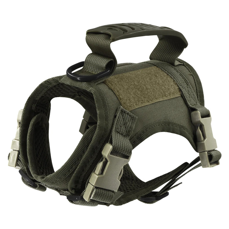 Arnês tático para gatos, para caminhada, à prova de fuga, ajustável, colete para animais de estimação, malha macia com alça de controle para gato grande, cachorro pequeno