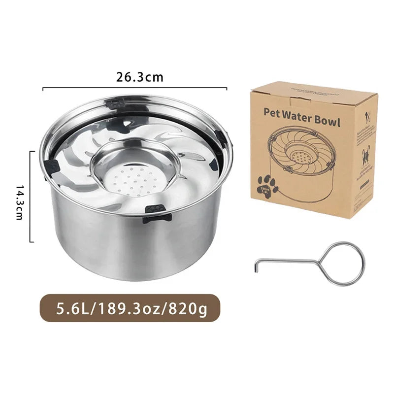 Tigela flutuante de aço inoxidável para cães, sem derramamento, anti-respingo, antiderrapante, dispensador de água para animais de estimação, grande capacidade, tigela alimentadora de cães