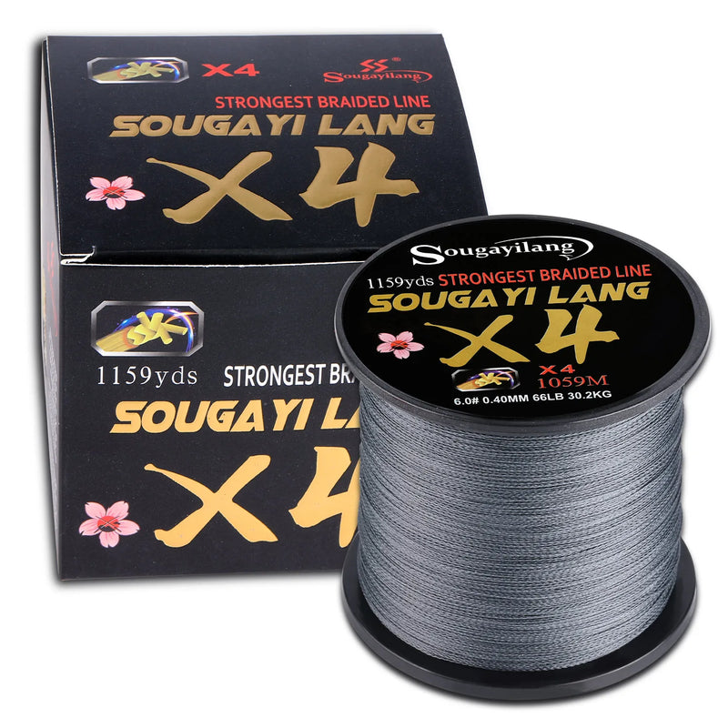 Sougayilang-linha de pesca trançada, tudo para água salgada, pesca marítima, Multifilament PE, 4X, 100 m, 300m, 5 cores, 66LB