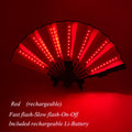 Suprimentos de iluminação para festa de carnaval de Halloween 10 polegadas LED luz neon ventilador rave dobrável ventilador luminoso brilhando na festa