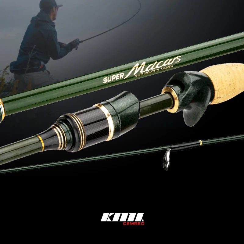Lemroo vara de viagem fiação fundição vara de pesca de carbono 1.8m/2.1m/2.4m vara de pesca portátil boa qualidade equipamento de pesca macars