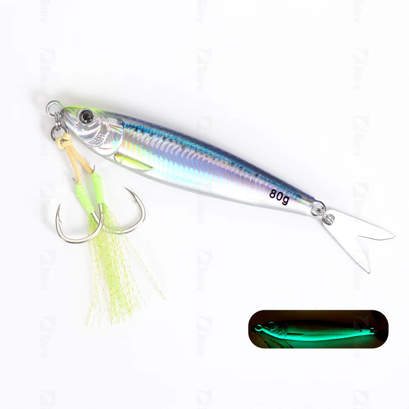 Tolu 2024 novo 3d impresso rápido afundando metal gabarito isca 20g 30g 40g 60g 80g água salgada costa fundição isca de pesca vertical metal gabarito