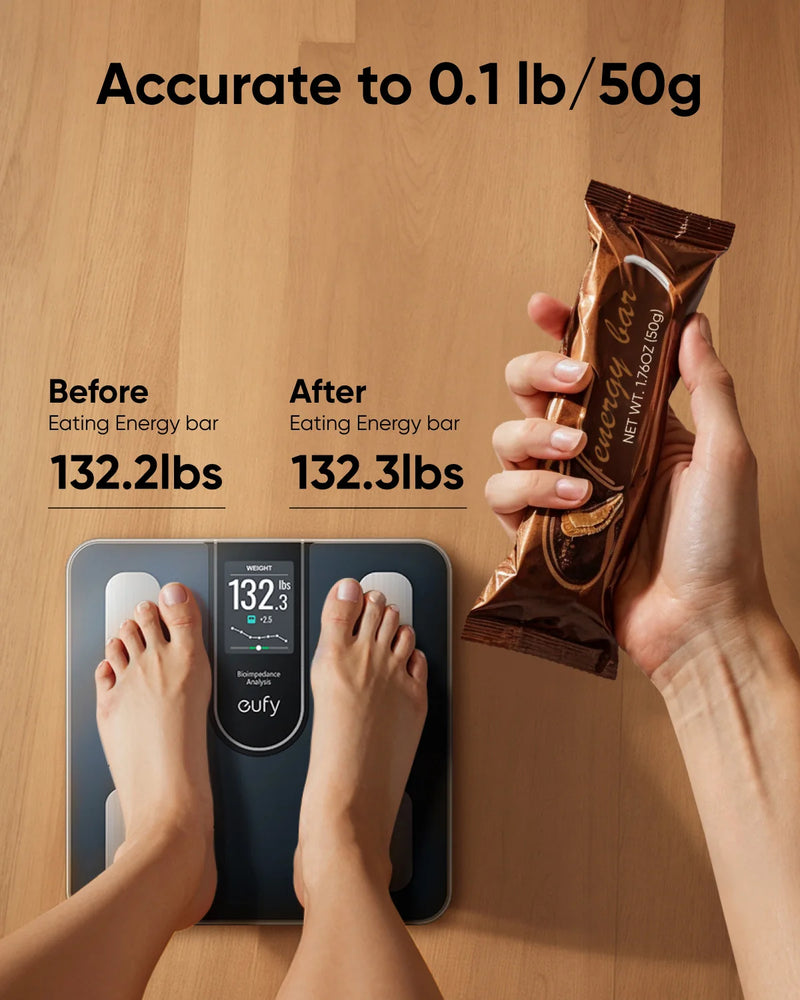 Eufy Smart Scale C20 Balança digital de gordura corporal para banheiro com tela TFT maior, display multifuncional para uso offline
