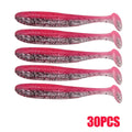 10-50 pçs 70mm isca de pesca macia artificial silicone truta shad carpa minhoca afundando isca t cauda jigging wobbler isca de pesca enfrentar