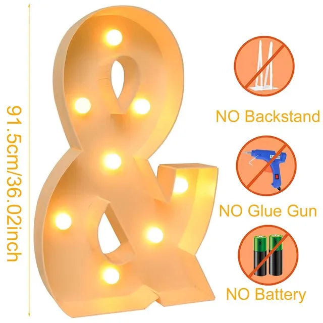 Caixa de quadro de luz led com letras gigantes, 91.5cm, chá de bebê, natal, 1 ° aniversário, festa de casamento, decoração, nome diy, caixa de enchimento de balão
