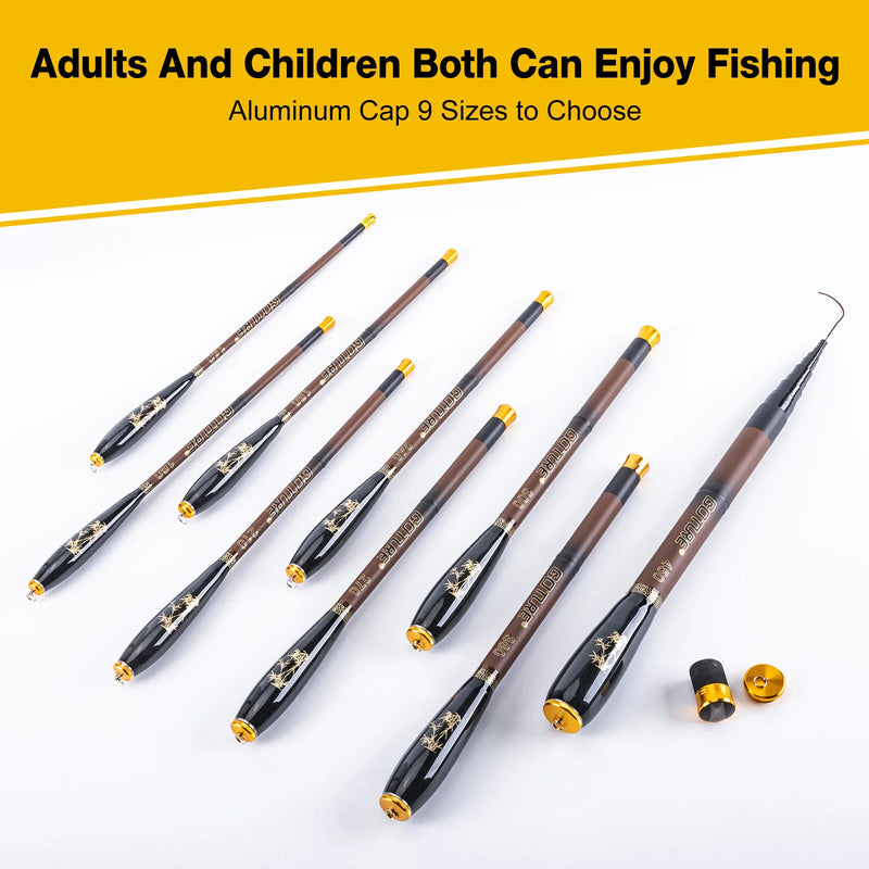 Goture-Vara De Pesca Telescópica Ultra Leve, Mini Pólo De Mão, Fibra De Carbono, Córrego, Lago, Equipamento De Pesca De Água Doce, 24T, 1,4 m-3,6 m