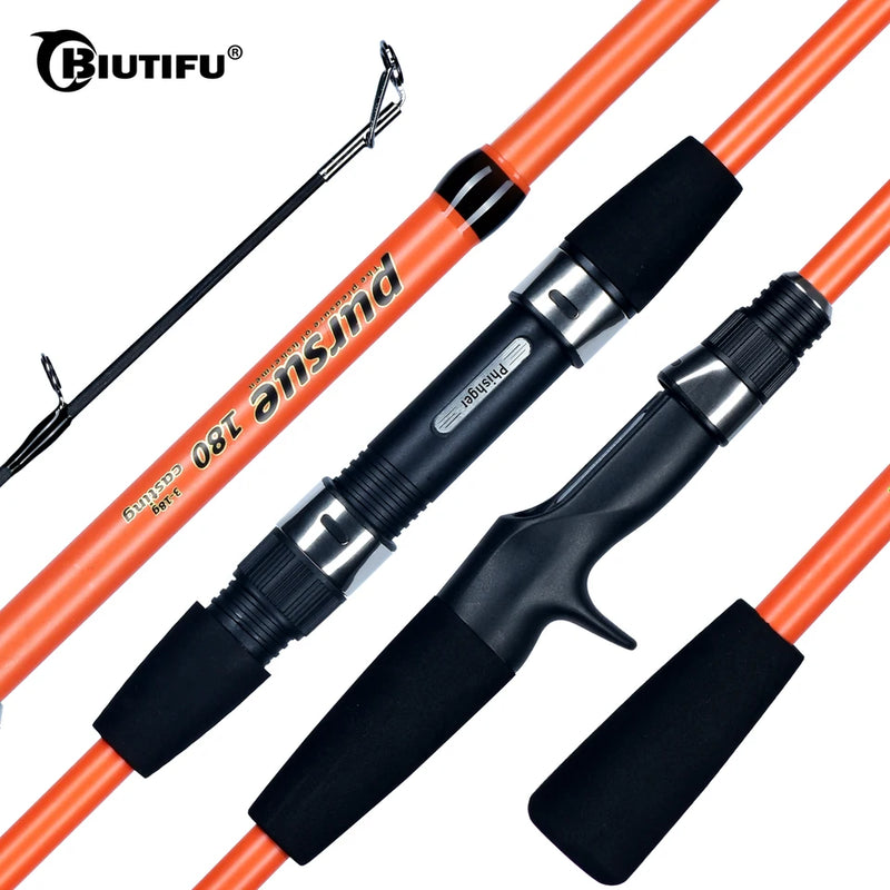 BIUTIFU-Mini vara de pesca em rocha, vara de pesca de carbono para viagem, vara de inverno, isca ultraleve rápida, peso 3-18g 1.8m 2.1m