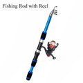 Vara de pesca portátil, vara de arremesso remota, fibra de vidro, 1.8/1.5m, vara de pesca telescópica, relação de engrenagem, molinete de pesca