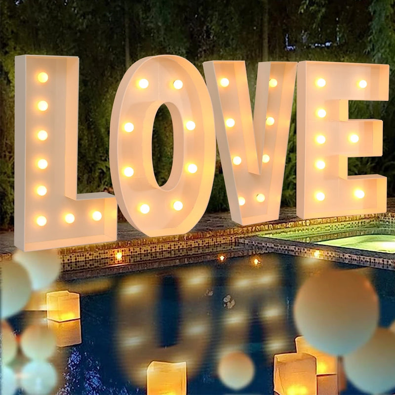 Caixa de quadro de luz led com letras gigantes, 91.5cm, chá de bebê, natal, 1 ° aniversário, festa de casamento, decoração, nome diy, caixa de enchimento de balão