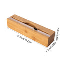 1pc dispensador de papel de cozinha com folha & caixa de cortador de filme aderente, suporte de corte de saco fresco de bambu, saco de lixo e saco de plástico de madeira st