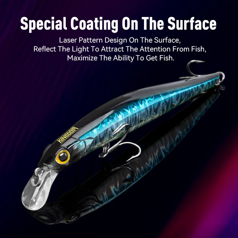 Reino kingart afundando minnow iscas de pesca 6g 9g 14g 18.6g jerkbaits boa ação wobblers fr silêncio iscas duras robalo