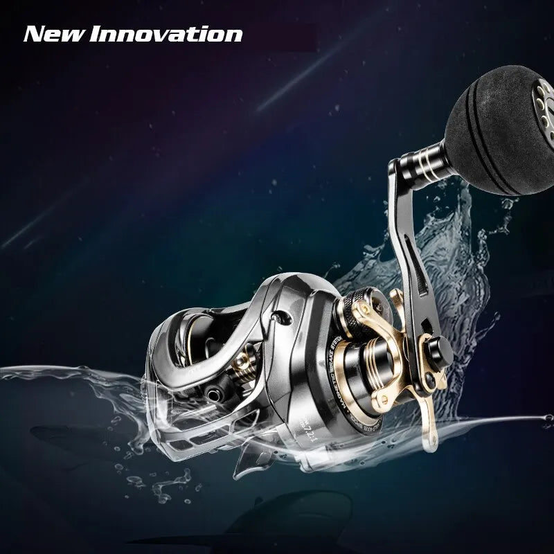 SOLOKING-GKA300 Baitcasting Reel, Carretel De Pesca, Único Punho De Alimentação, 9.5kg Arraste, 10 Rolamentos, 6.4 Relação De Engrenagem, Drag Clicker