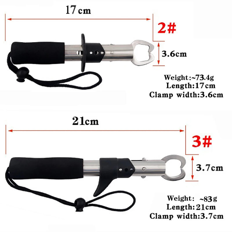 Alicador de isca em aço inoxidável, conjunto controlador de peixe, multifuncional, girando, fundição, grabber labial, equipamento de pesca, 21 cm, 17cm