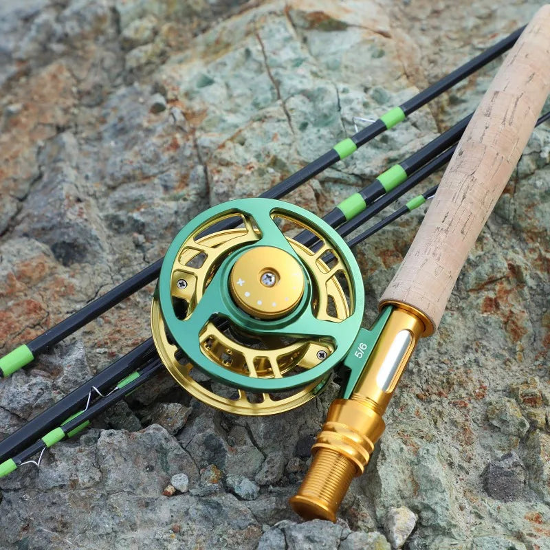 Sougayilang 2.7m vara de pesca com mosca 5 seções fibra carbono ultraleve vara média ação rápida pólo para fluxo lazer pesca